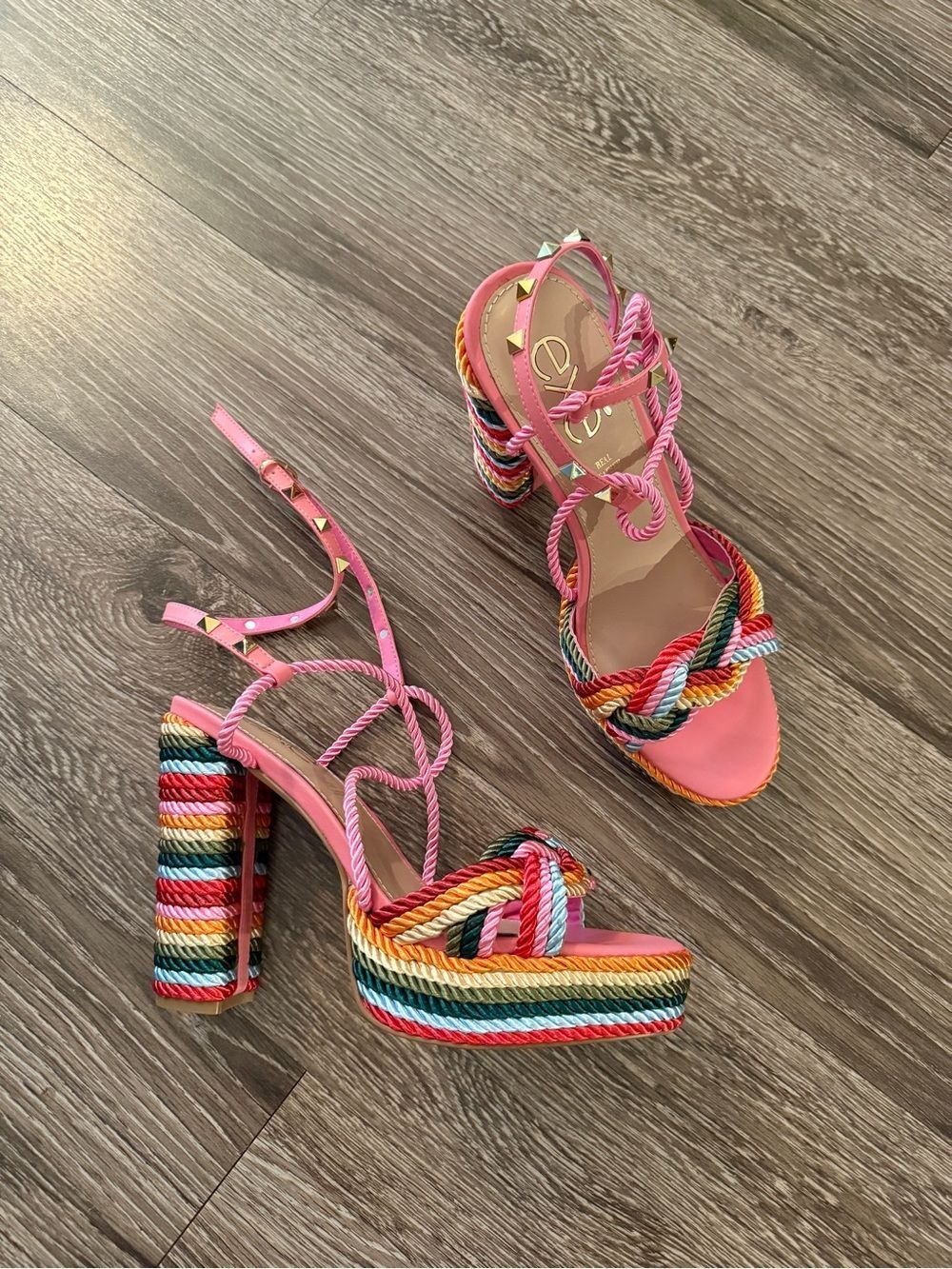 Exe Portugal Ophelia Rainbow Rope Heel New